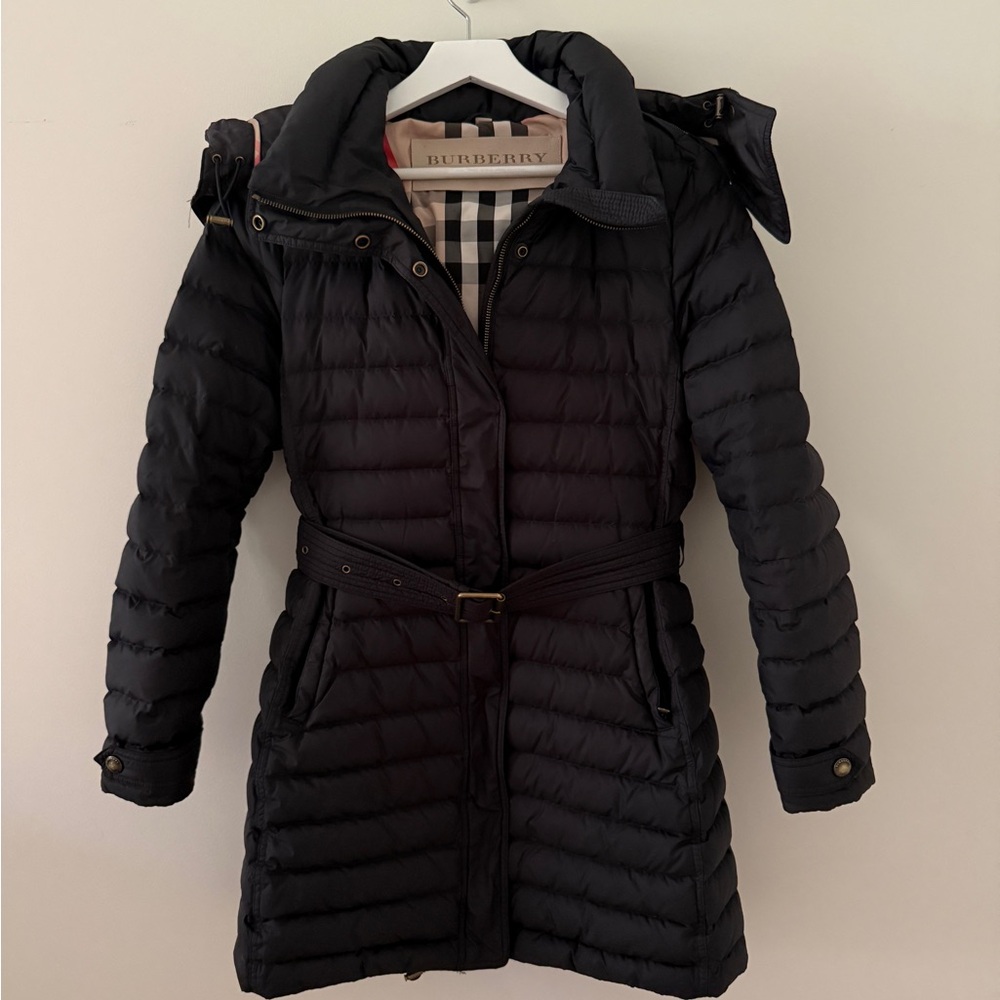 Burberry Britt Cornsdale Dark Quilted Belted Puffer Coat